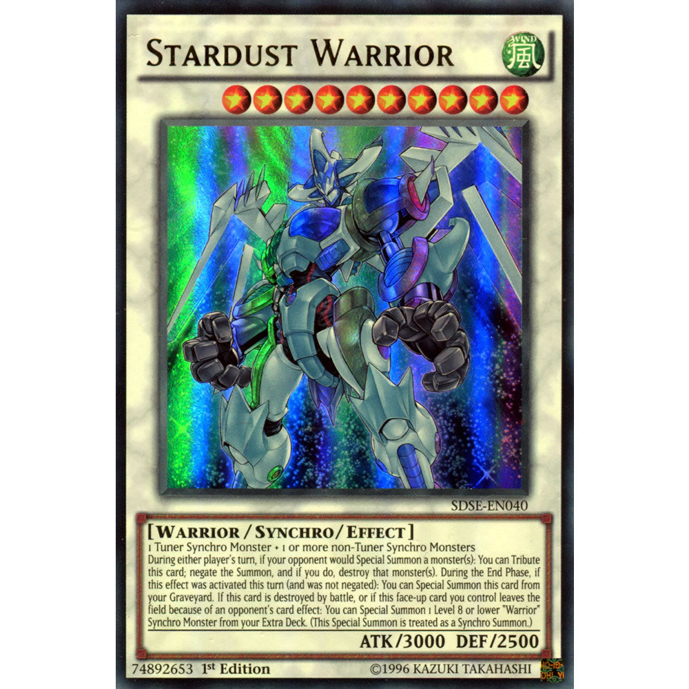 Stardust Warrior SDSE-EN040 Yu-Gi-Oh! Card from the Synchron Extreme Set