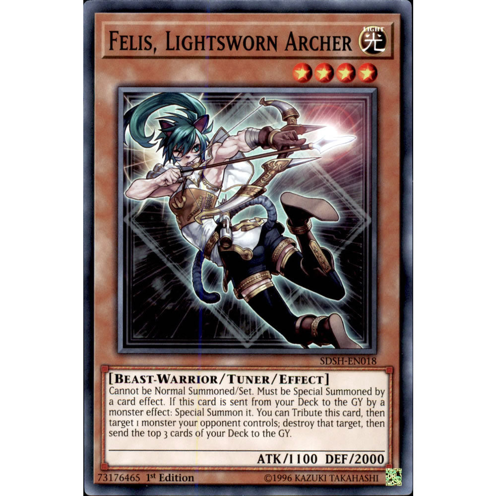 Felis, Lightsworn Archer SDSH-EN018 Yu-Gi-Oh! Card from the Shaddoll Showdown Set