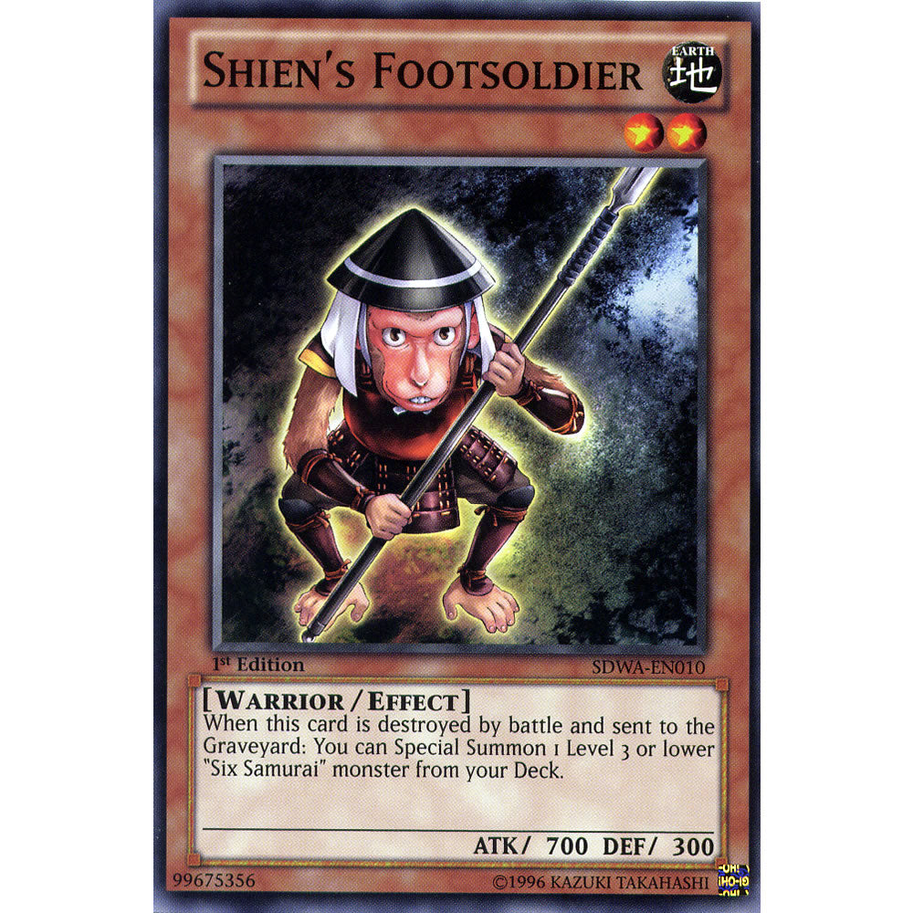 Shien's Footsoldier SDWA-EN010 Yu-Gi-Oh! Card from the Samurai Warlords Set
