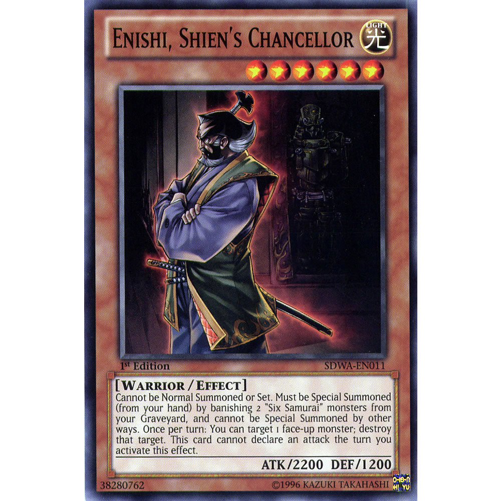 Enishi, Shien's Chancellor SDWA-EN011 Yu-Gi-Oh! Card from the Samurai Warlords Set