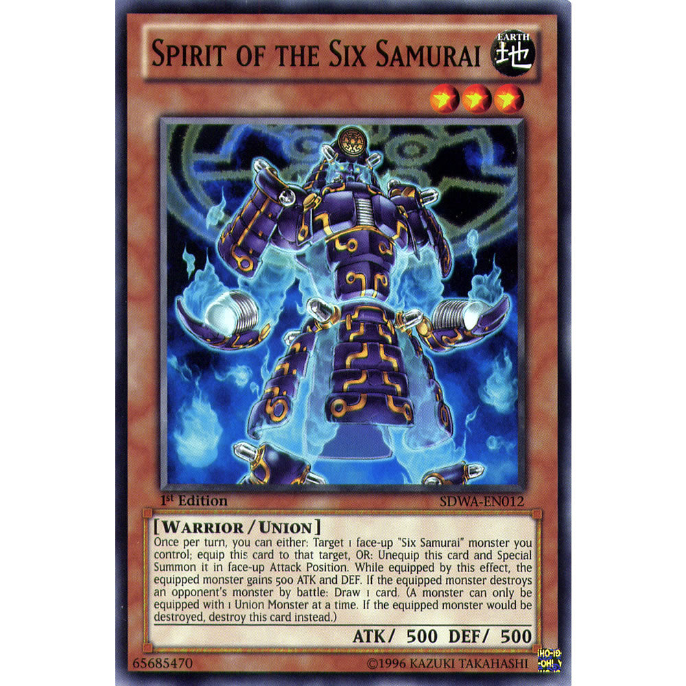 Spirit of the Six Samurai SDWA-EN012 Yu-Gi-Oh! Card from the Samurai Warlords Set