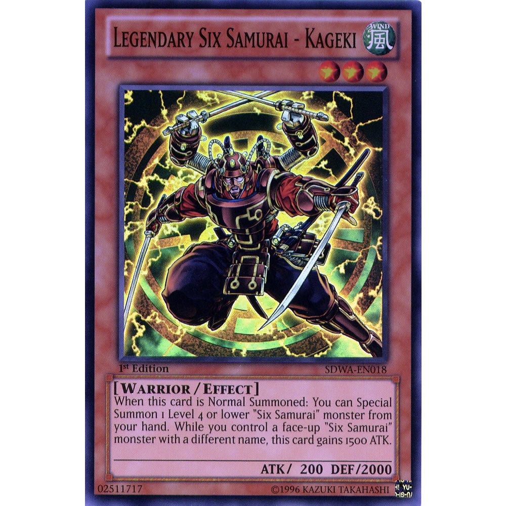 Legendary Six Samurai - Kageki SDWA-EN018 Yu-Gi-Oh! Card from the Samurai Warlords Set