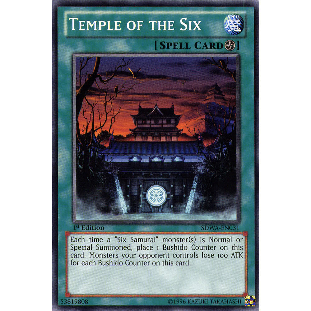 Temple of The Six SDWA-EN031 Yu-Gi-Oh! Card from the Samurai Warlords Set