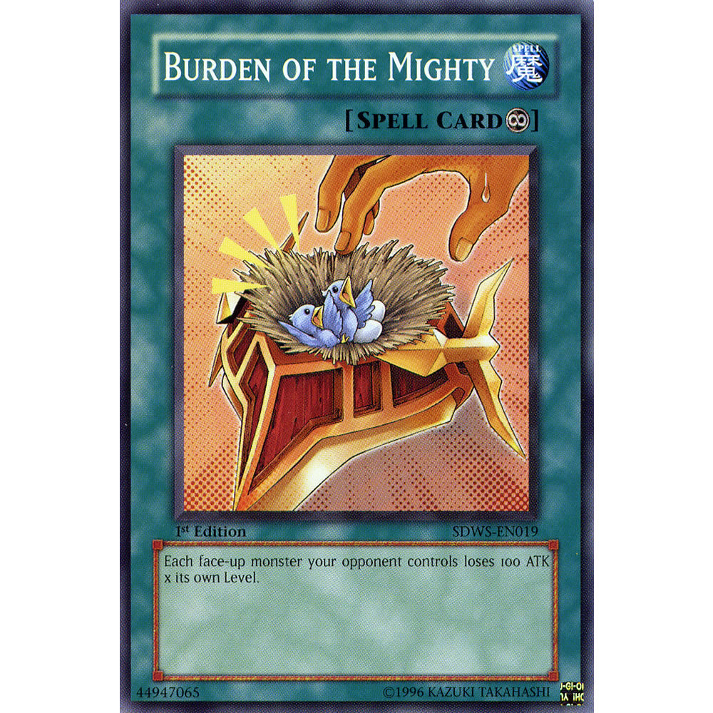 Burden of the Mighty SDWS-EN019 Yu-Gi-Oh! Card from the Warriors Strike Set