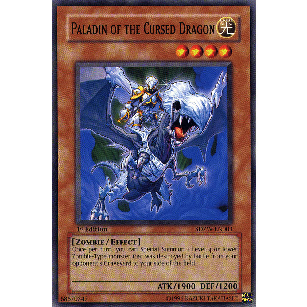 Paladin of the Cursed Dragon SDZW-EN003 Yu-Gi-Oh! Card from the Zombie World Set