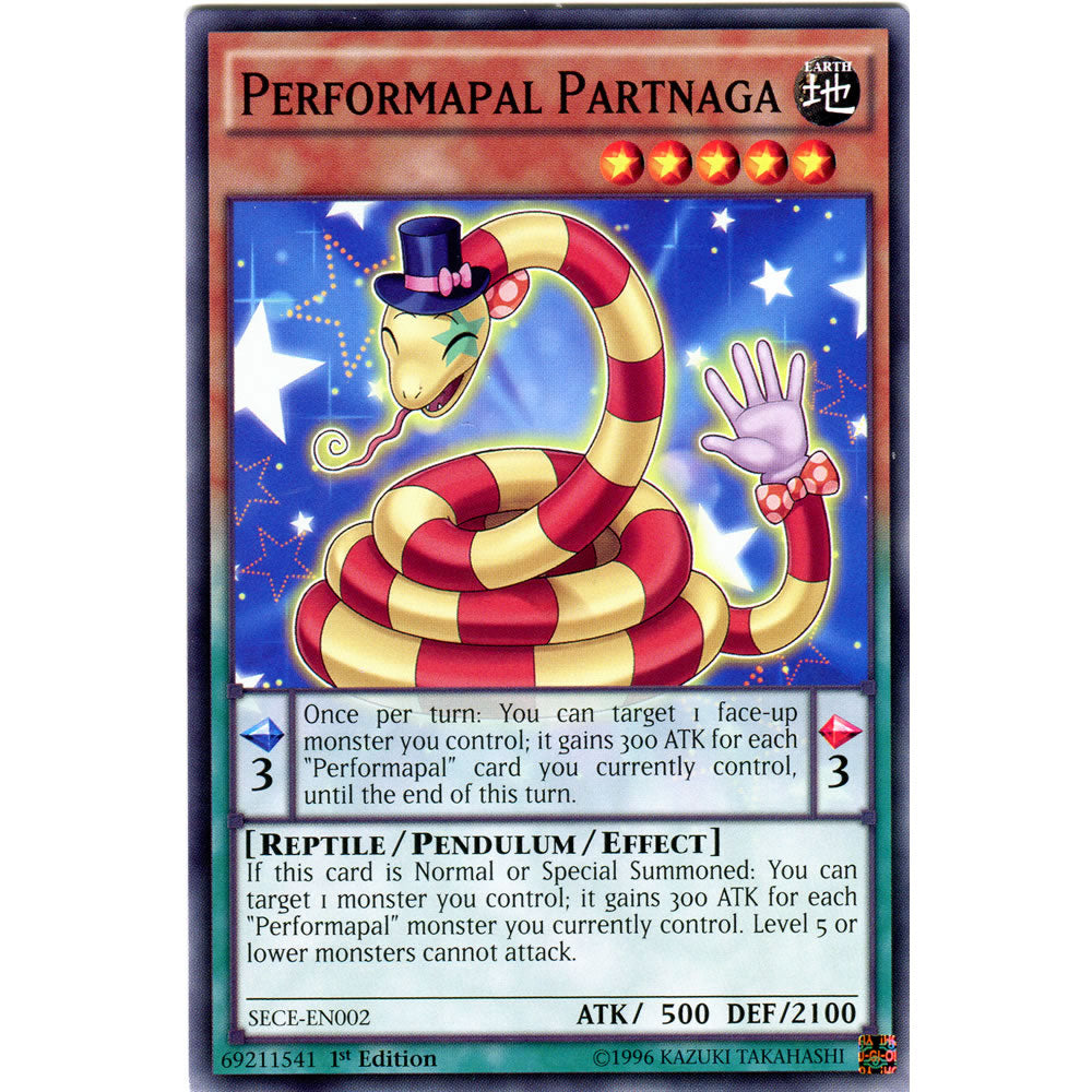 Performapal Partnaga SECE-EN002 Yu-Gi-Oh! Card from the Secrets of Eternity Set