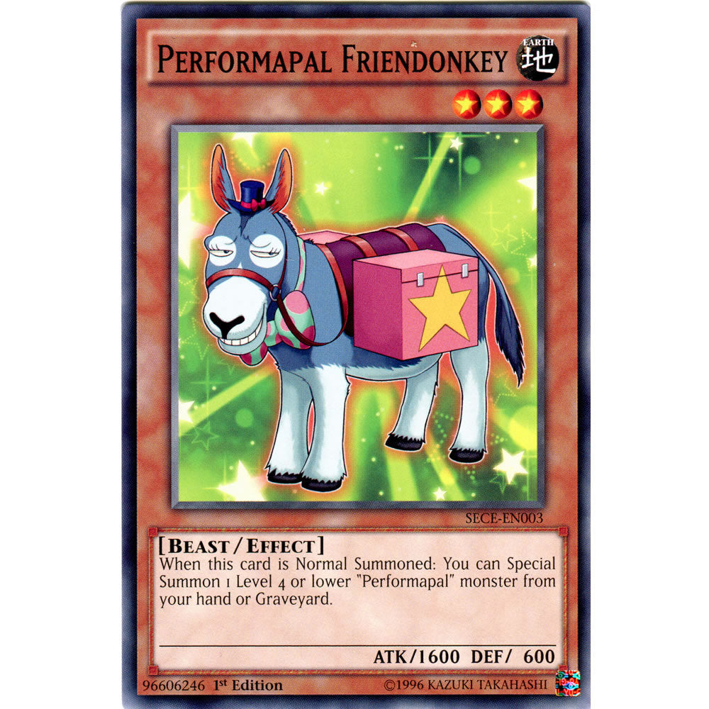 Performapal Friendonkey SECE-EN003 Yu-Gi-Oh! Card from the Secrets of Eternity Set