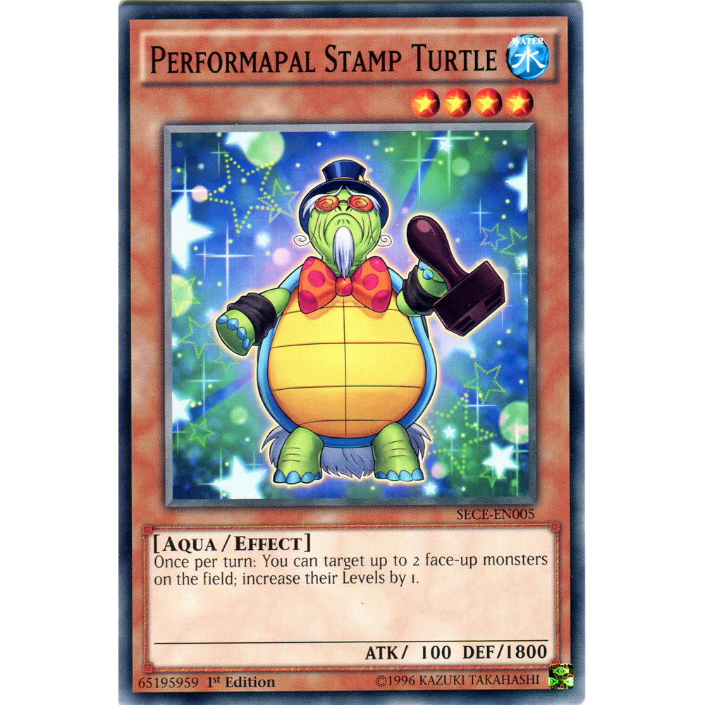 Performapal Stamp Turtle SECE-EN005 Yu-Gi-Oh! Card from the Secrets of Eternity Set