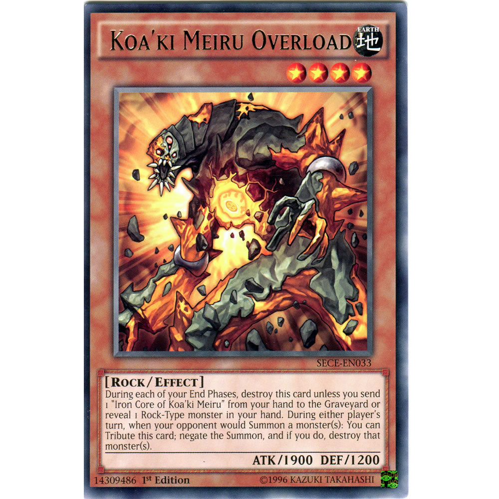 Koa'ki Meiru Overload SECE-EN033 Yu-Gi-Oh! Card from the Secrets of Eternity Set