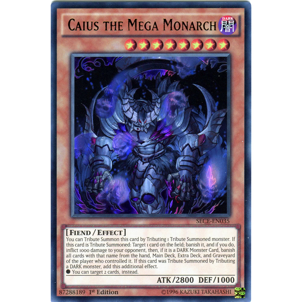 Caius the Mega Monarch SECE-EN035 Yu-Gi-Oh! Card from the Secrets of Eternity Set