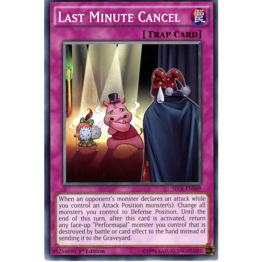 Last Minute Cancel SECE-EN069 Yu-Gi-Oh! Card from the Secrets of Eternity Set