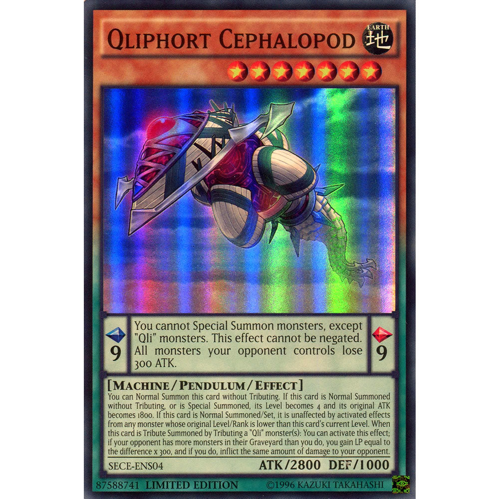 Qliphort Cephalopod SECE-ENS04 Yu-Gi-Oh! Card from the Secrets of Eternity Set