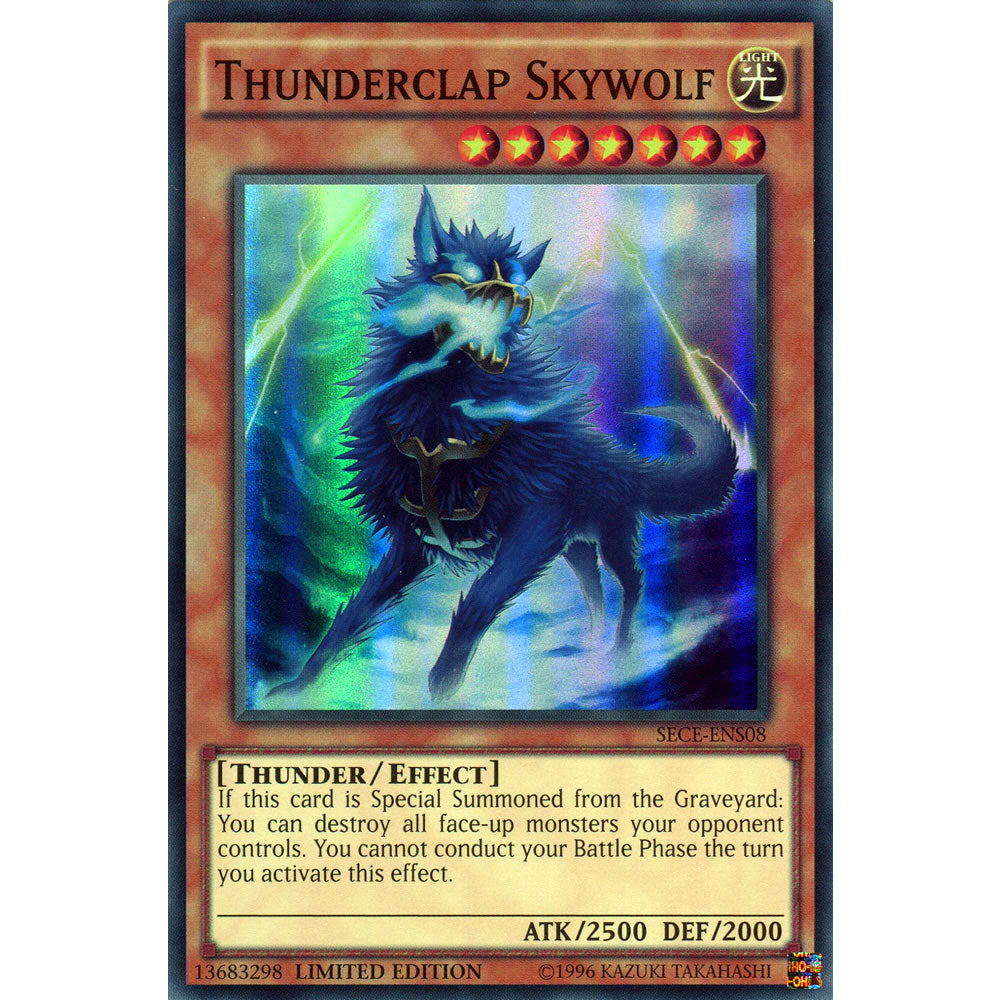 Thunderclap Skywolf SECE-ENS08 Yu-Gi-Oh! Card from the Secrets of Eternity Set