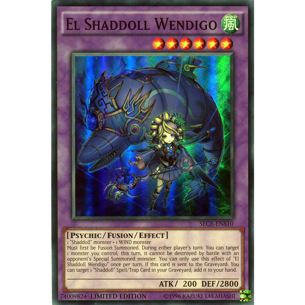 El Shaddoll Wendigo SECE-ENS10 Yu-Gi-Oh! Card from the Secrets of Eternity Set