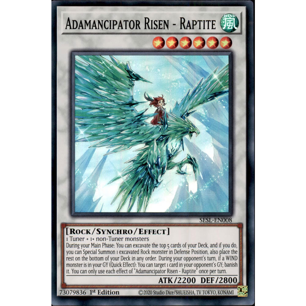Adamancipator Risen - Raptite SESL-EN008 Yu-Gi-Oh! Card from the Secret Slayers Set