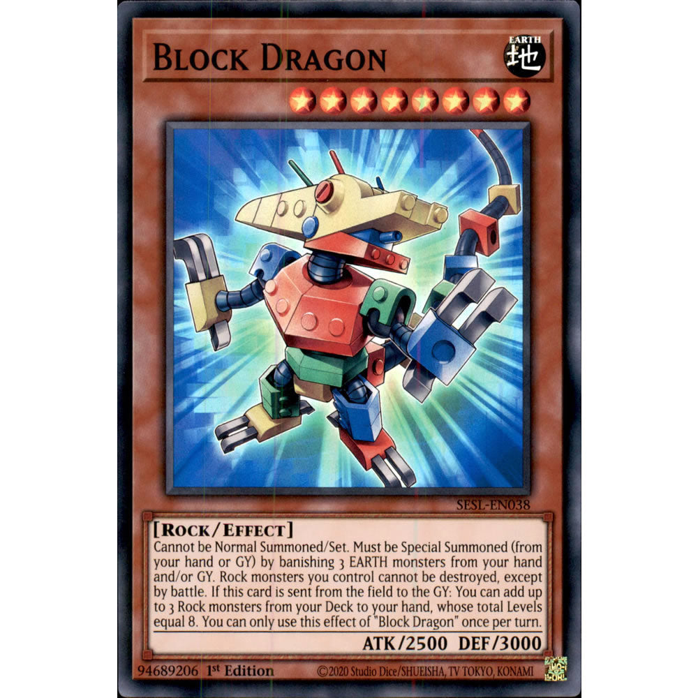 Block Dragon SESL-EN038 Yu-Gi-Oh! Card from the Secret Slayers Set