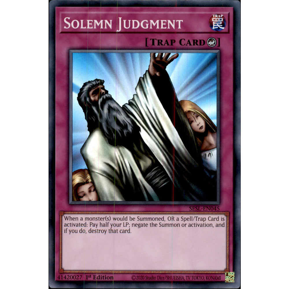 Solemn Judgment SESL-EN045 Yu-Gi-Oh! Card from the Secret Slayers Set