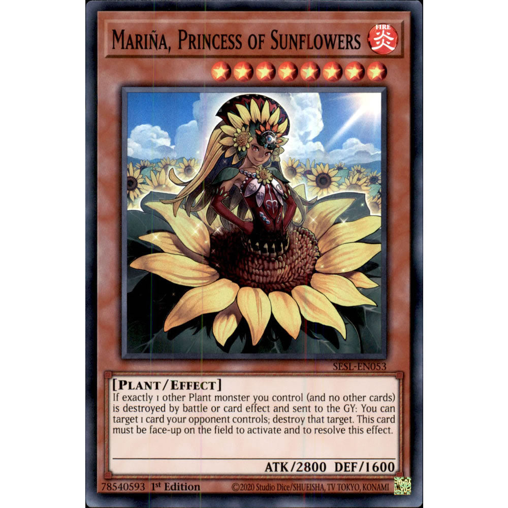Marina, Princess of Sunflowers SESL-EN053 Yu-Gi-Oh! Card from the Secret Slayers Set