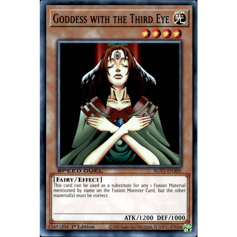 Goddess with the Third Eye SGX1-ENA05 Yu-Gi-Oh! Card from the Speed Duel GX: Duel Academy Box Set