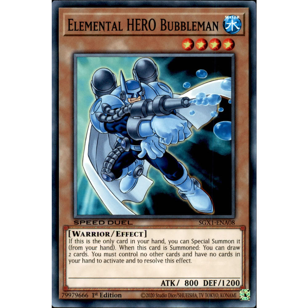 Elemental HERO Bubbleman SGX1-ENA08 Yu-Gi-Oh! Card from the Speed Duel GX: Duel Academy Box Set