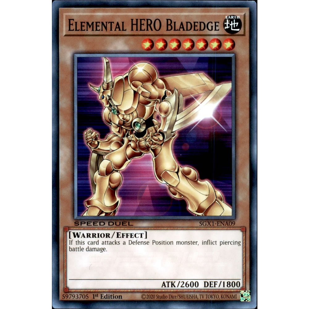 Elemental HERO Bladedge SGX1-ENA09 Yu-Gi-Oh! Card from the Speed Duel GX: Duel Academy Box Set