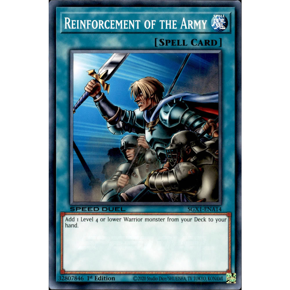 Reinforcement of the Army SGX1-ENA14 Yu-Gi-Oh! Card from the Speed Duel GX: Duel Academy Box Set