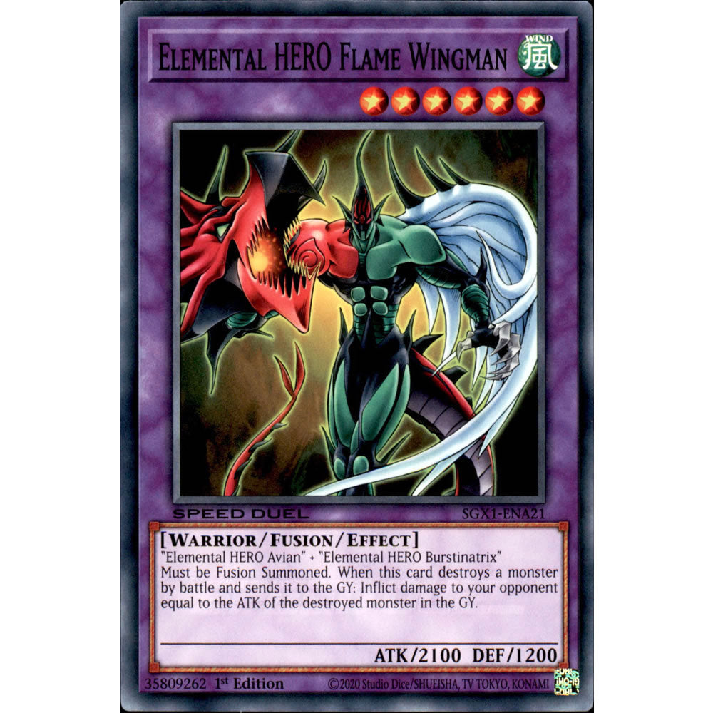 Elemental HERO Flame Wingman SGX1-ENA21 Yu-Gi-Oh! Card from the Speed Duel GX: Duel Academy Box Set