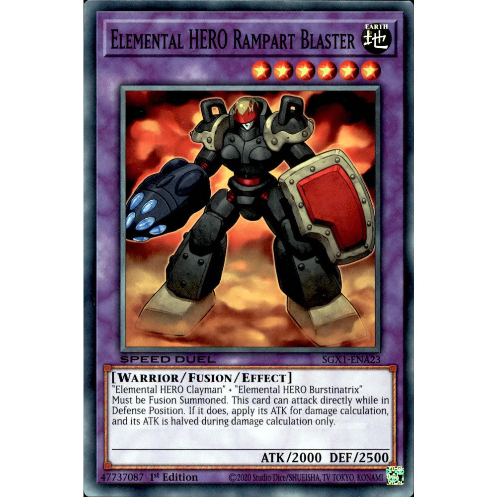 Elemental HERO Rampart Blaster SGX1-ENA23 Yu-Gi-Oh! Card from the Speed Duel GX: Duel Academy Box Set