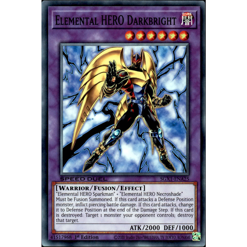 Elemental HERO Darkbright SGX1-ENA25 Yu-Gi-Oh! Card from the Speed Duel GX: Duel Academy Box Set