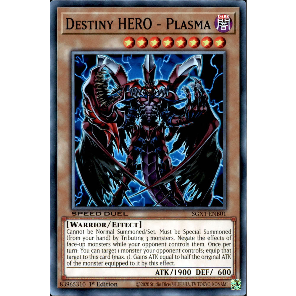 Destiny HERO - Plasma SGX1-ENB01 Yu-Gi-Oh! Card from the Speed Duel GX: Duel Academy Box Set