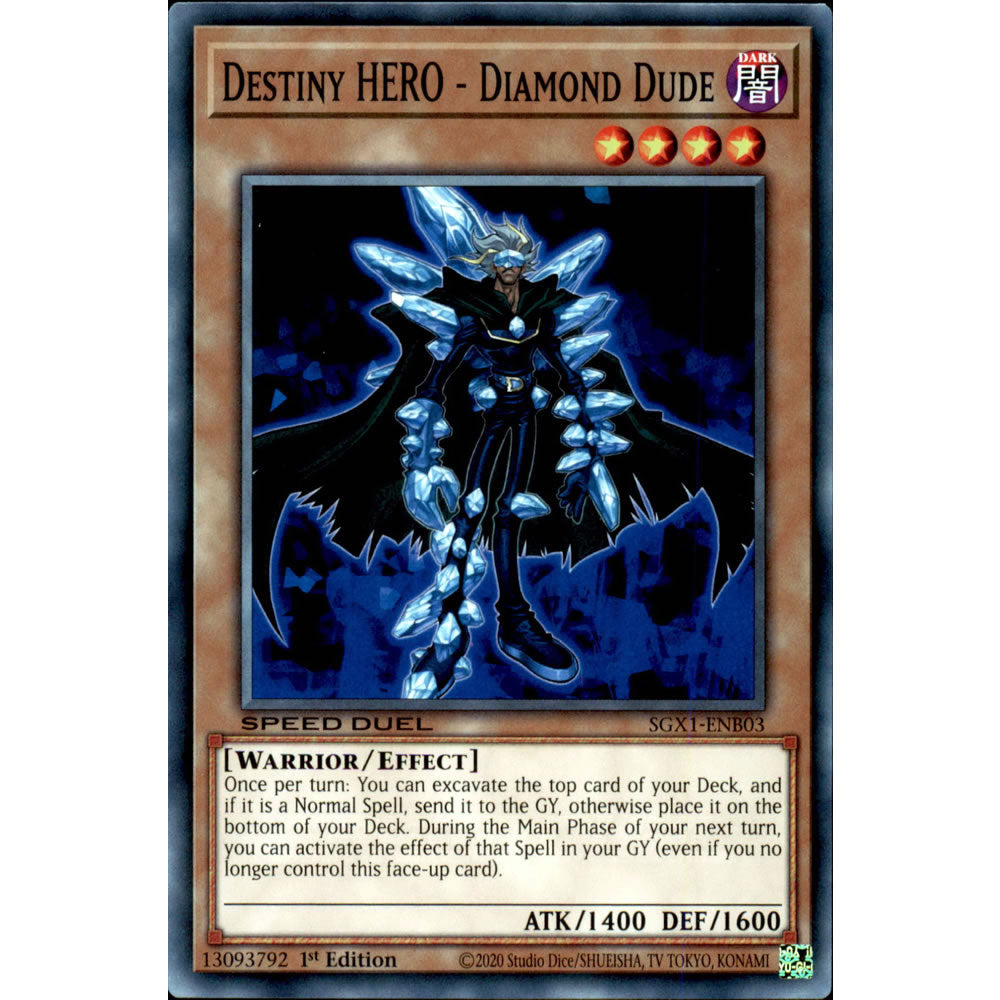 Destiny HERO - Diamond Dude SGX1-ENB03 Yu-Gi-Oh! Card from the Speed Duel GX: Duel Academy Box Set