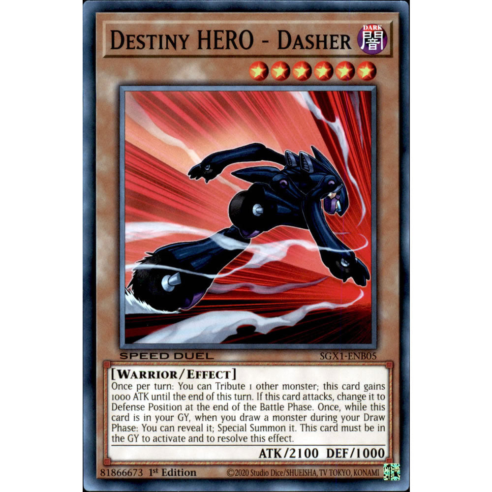 Destiny HERO - Dasher SGX1-ENB05 Yu-Gi-Oh! Card from the Speed Duel GX: Duel Academy Box Set