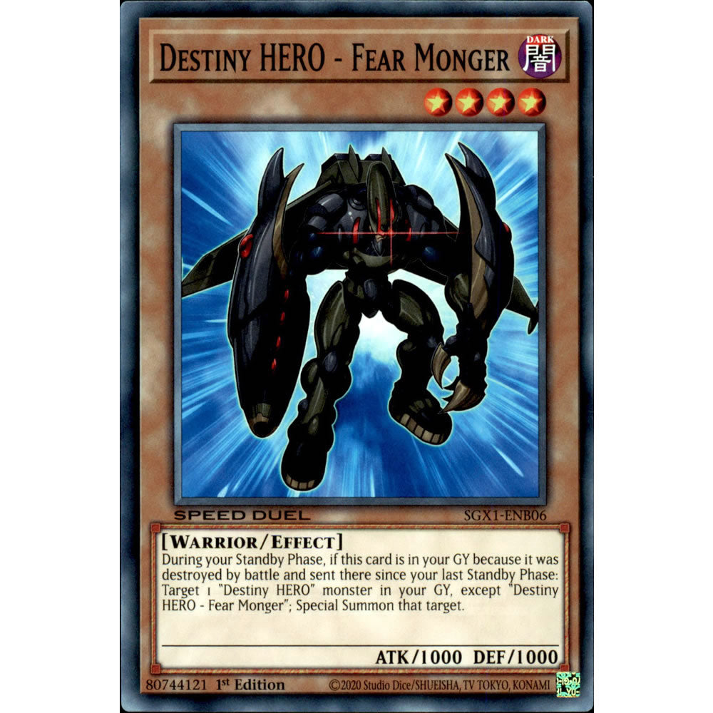 Destiny HERO - Fear Monger SGX1-ENB06 Yu-Gi-Oh! Card from the Speed Duel GX: Duel Academy Box Set