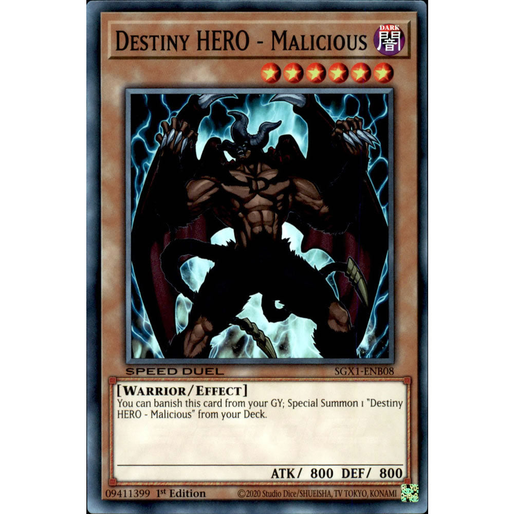 Destiny HERO - Malicious SGX1-ENB08 Yu-Gi-Oh! Card from the Speed Duel GX: Duel Academy Box Set