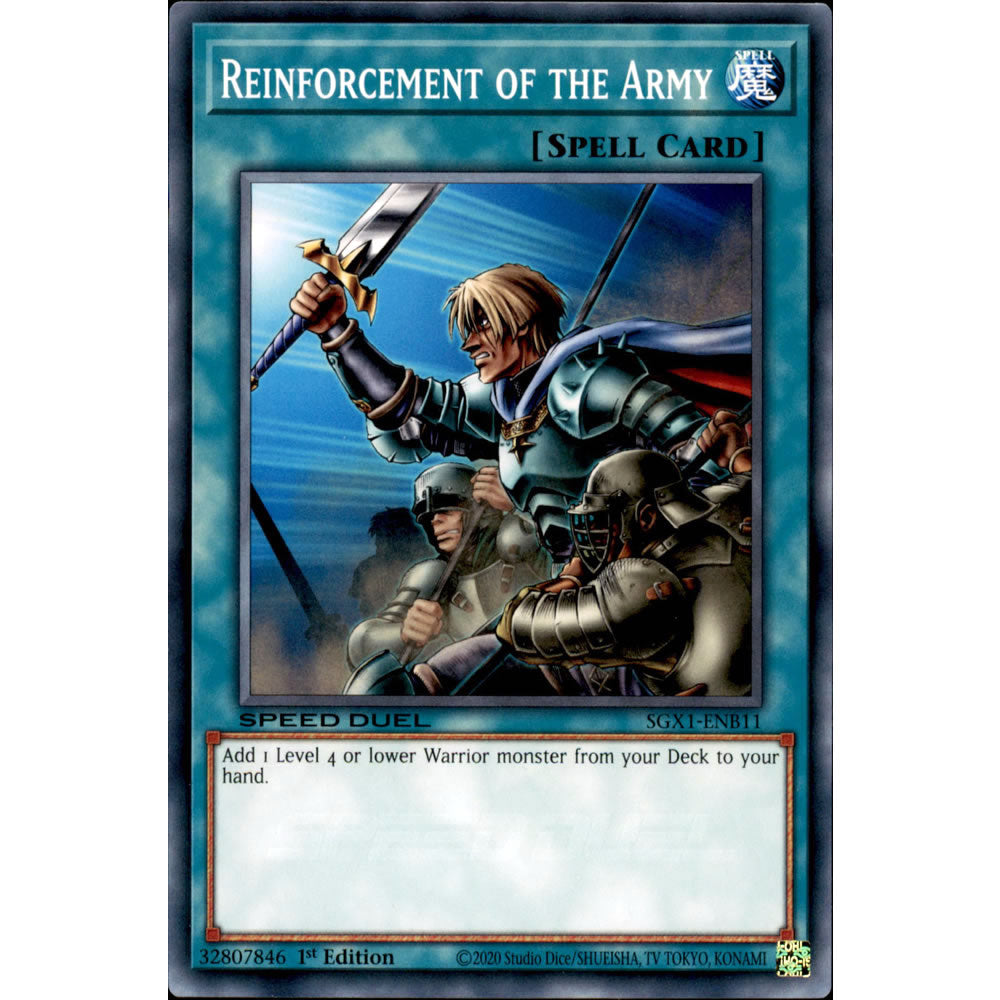 Reinforcement of the Army SGX1-ENB11 Yu-Gi-Oh! Card from the Speed Duel GX: Duel Academy Box Set