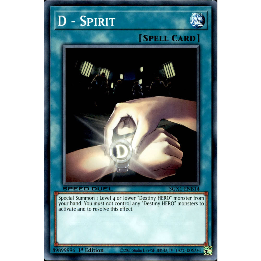 D - Spirit SGX1-ENB14 Yu-Gi-Oh! Card from the Speed Duel GX: Duel Academy Box Set