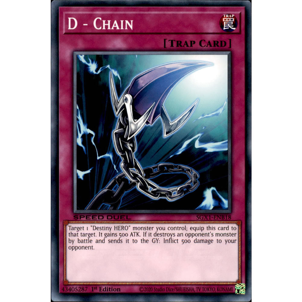 D - Chain SGX1-ENB18 Yu-Gi-Oh! Card from the Speed Duel GX: Duel Academy Box Set
