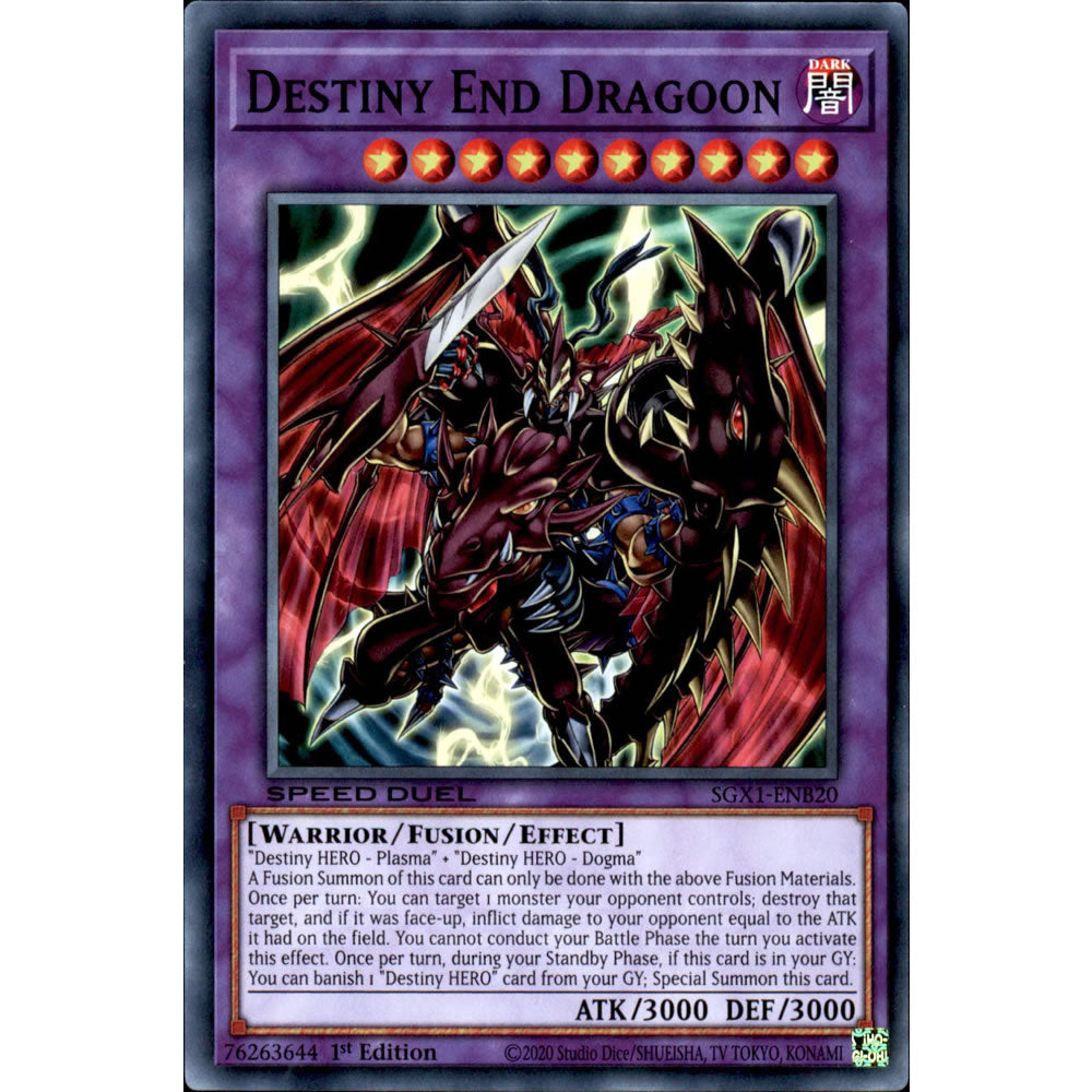 Destiny End Dragoon SGX1-ENB20 Yu-Gi-Oh! Card from the Speed Duel GX: Duel Academy Box Set