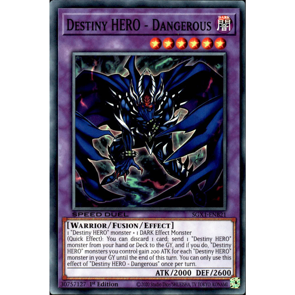 Destiny HERO - Dangerous SGX1-ENB21 Yu-Gi-Oh! Card from the Speed Duel GX: Duel Academy Box Set