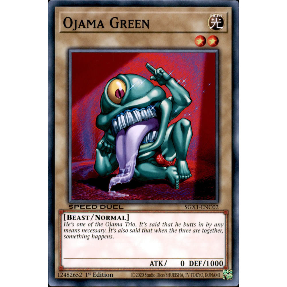 Ojama Green SGX1-ENC02 Yu-Gi-Oh! Card from the Speed Duel GX: Duel Academy Box Set