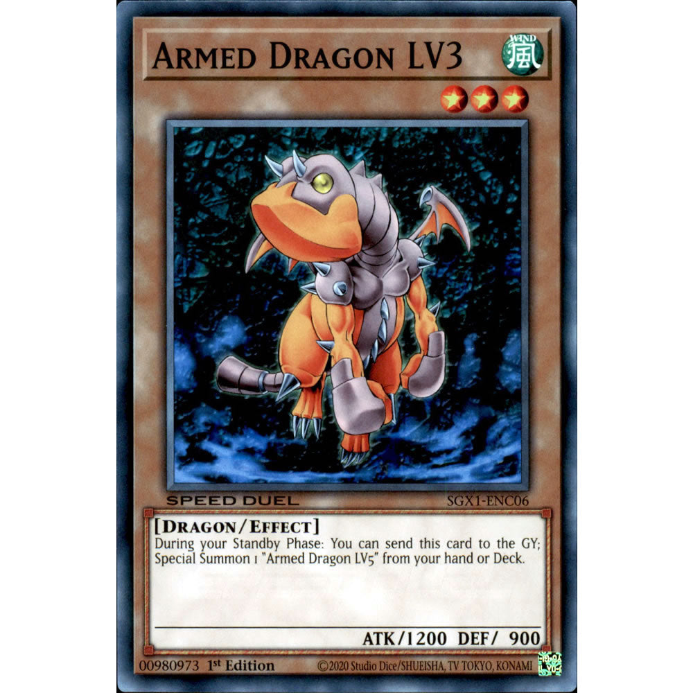 Armed Dragon LV3 SGX1-ENC06 Yu-Gi-Oh! Card from the Speed Duel GX: Duel Academy Box Set