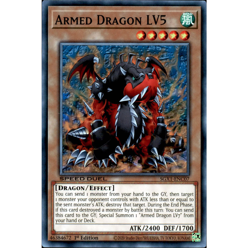 Armed Dragon LV5 SGX1-ENC07 Yu-Gi-Oh! Card from the Speed Duel GX: Duel Academy Box Set