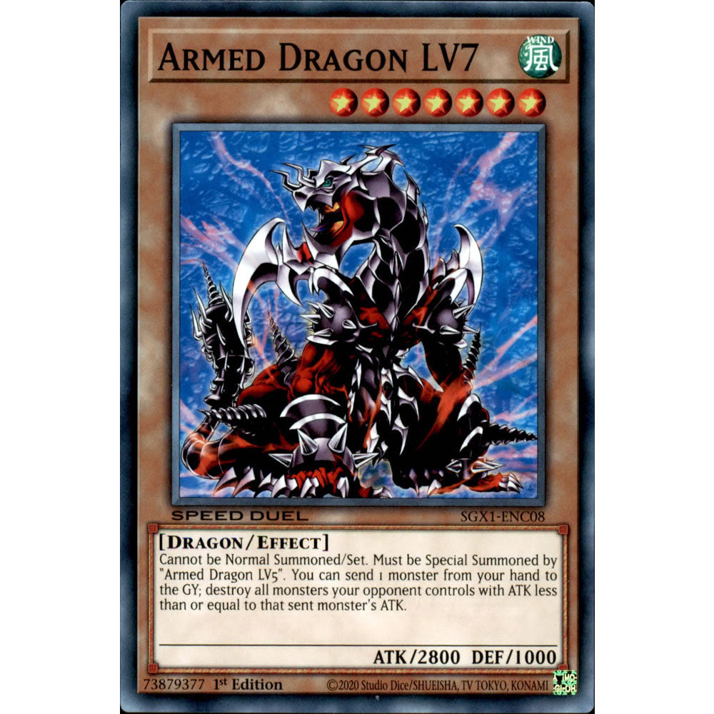 Armed Dragon LV7 SGX1-ENC08 Yu-Gi-Oh! Card from the Speed Duel GX: Duel Academy Box Set