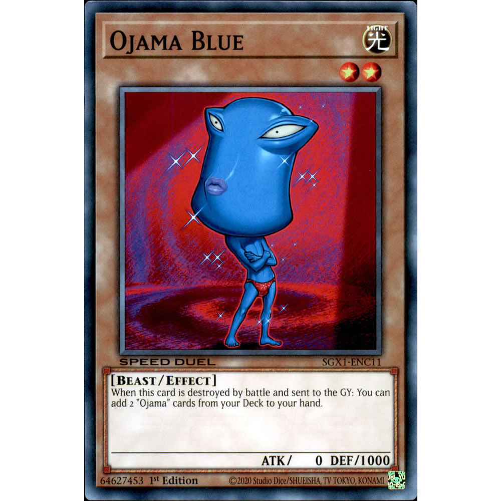Ojama Blue SGX1-ENC11 Yu-Gi-Oh! Card from the Speed Duel GX: Duel Academy Box Set