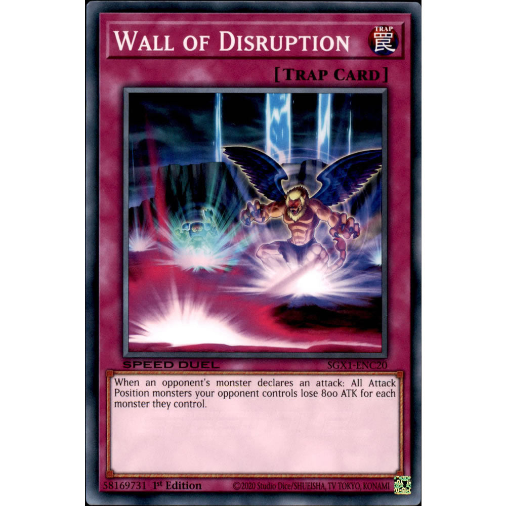Wall of Disruption SGX1-ENC20 Yu-Gi-Oh! Card from the Speed Duel GX: Duel Academy Box Set