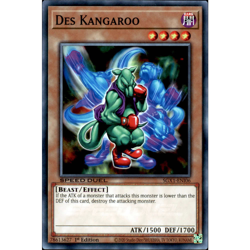 Des Kangaroo SGX1-ENI06 Yu-Gi-Oh! Card from the Speed Duel GX: Duel Academy Box Set