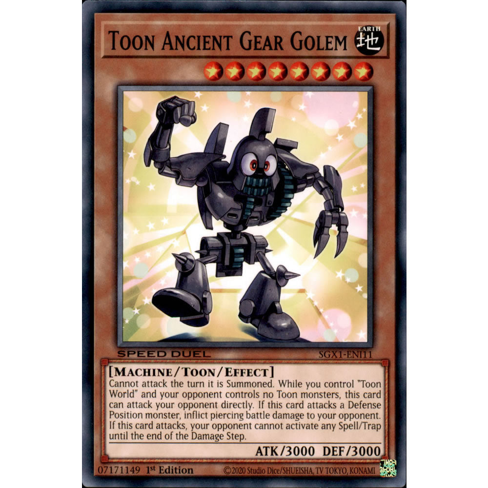 Toon Ancient Gear Golem SGX1-ENI11 Yu-Gi-Oh! Card from the Speed Duel GX: Duel Academy Box Set