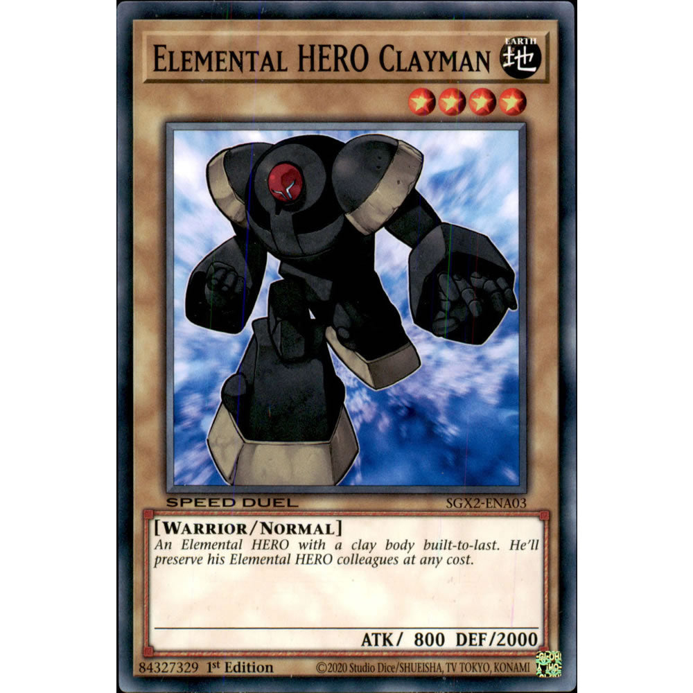 Elemental HERO Clayman SGX2-ENA03 Yu-Gi-Oh! Card from the Speed Duel GX: Midterm Paradox Set