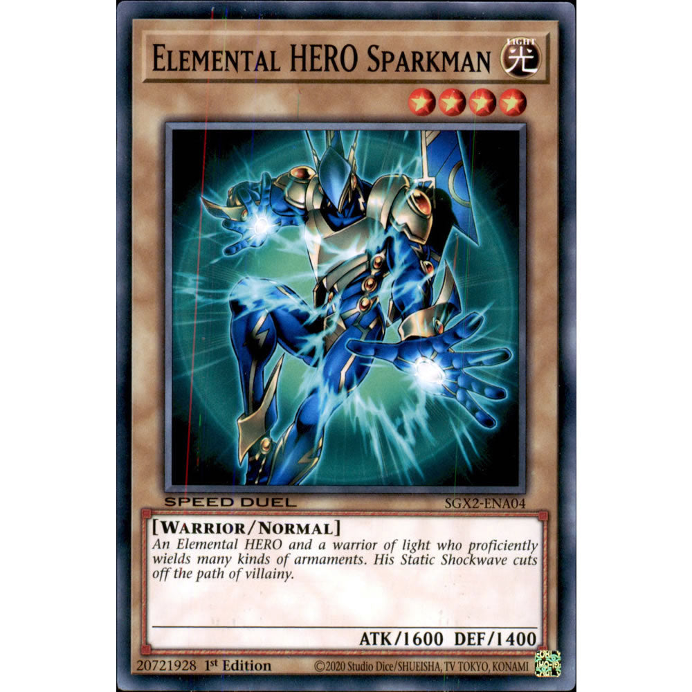 Elemental HERO Sparkman SGX2-ENA04 Yu-Gi-Oh! Card from the Speed Duel GX: Midterm Paradox Set