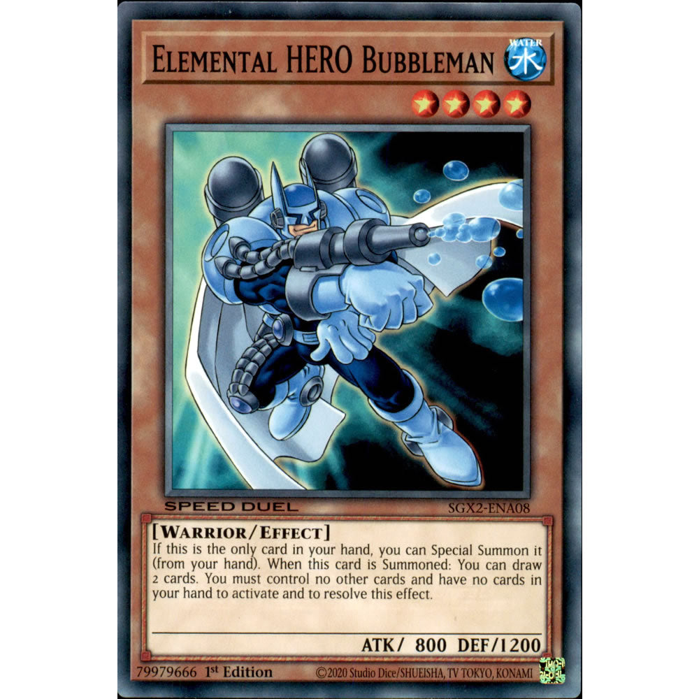 Elemental HERO Bubbleman SGX2-ENA08 Yu-Gi-Oh! Card from the Speed Duel GX: Midterm Paradox Set